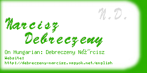 narcisz debreczeny business card